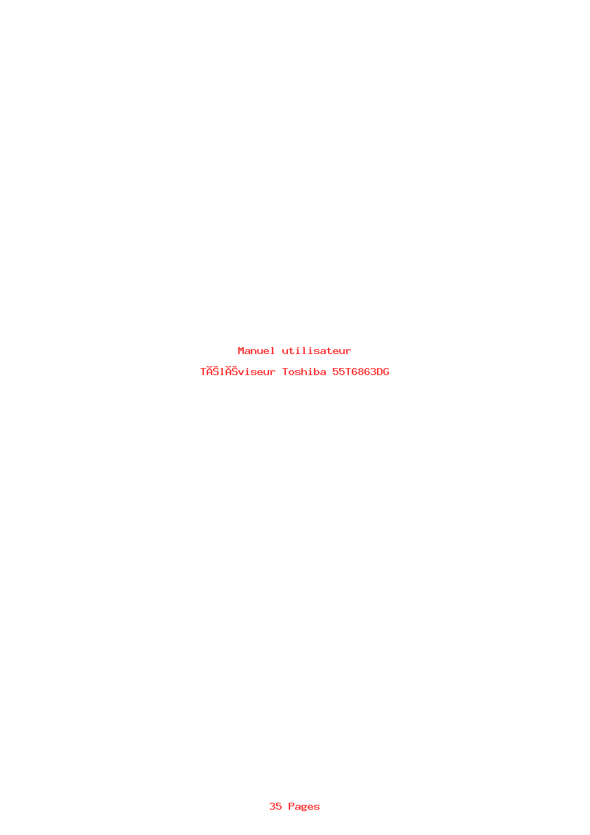 Page 1 de la notice Manuel utilisateur Toshiba 55T6863DG