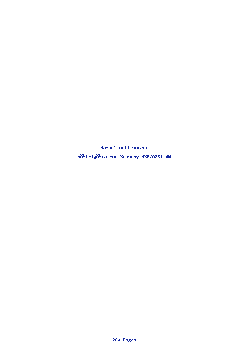 Image de la première page du manuel de l'appareil RS67A8811WW