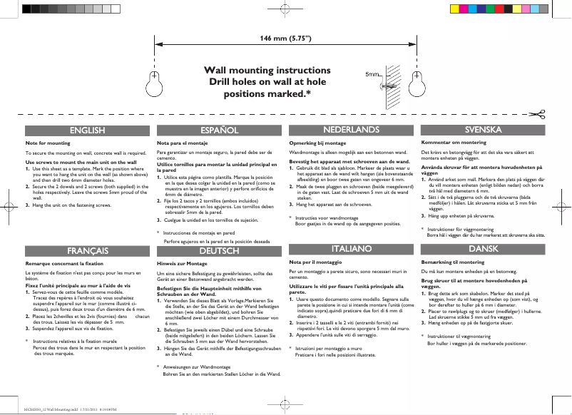 Page n°1 - Guide d'installation Philips MCM2050