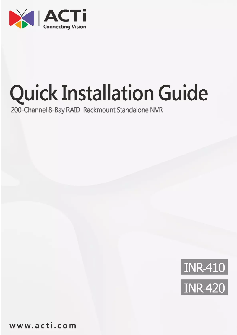 Page 1 de la notice Manuel utilisateur ACTi INR-420