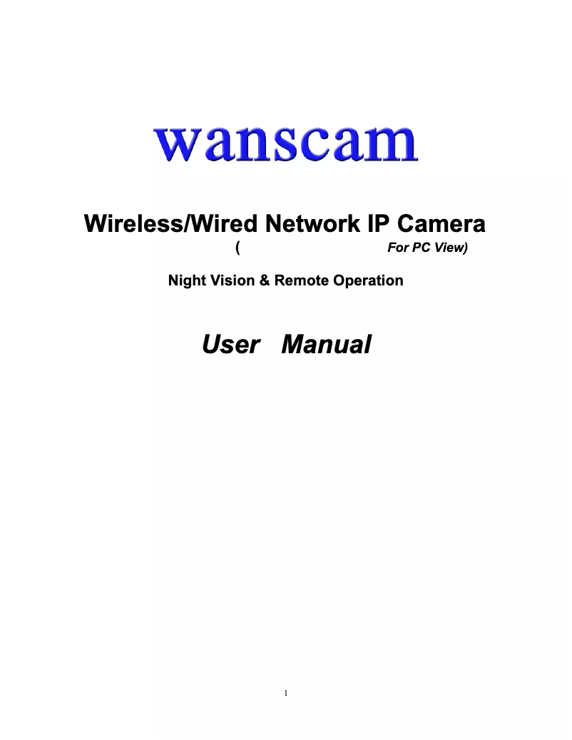 Página 1 del manual Manual de usuario Wanscam JW0012