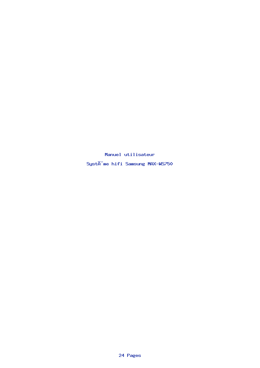 Page 1 de la notice Manuel utilisateur Samsung MAX-WS750