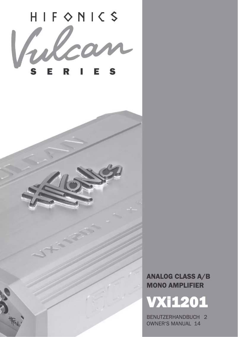 Page 1 de la notice Manuel utilisateur Hifonics VXi1201