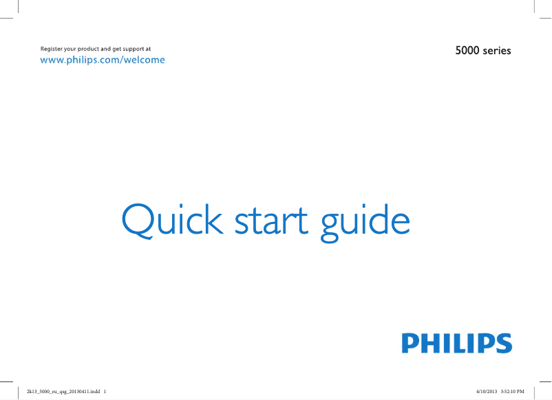 Page n°1 - Guide de démarrage rapide Philips 42PFL5038K