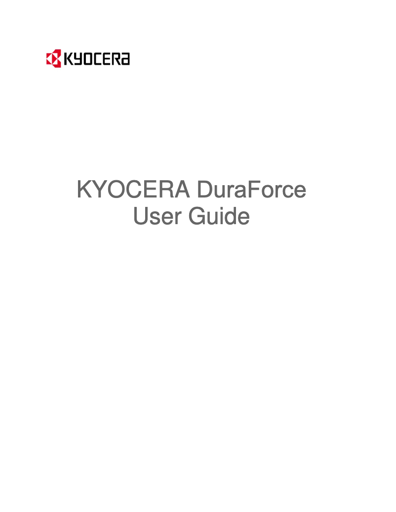 Page 1 de la notice Manuel utilisateur Kyocera DuraForce E6762