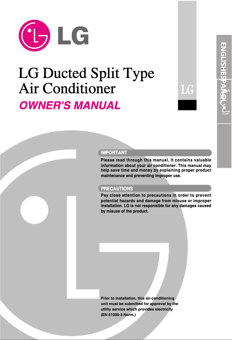 Page 1 of the manual User Manual LG TNNC0908T00