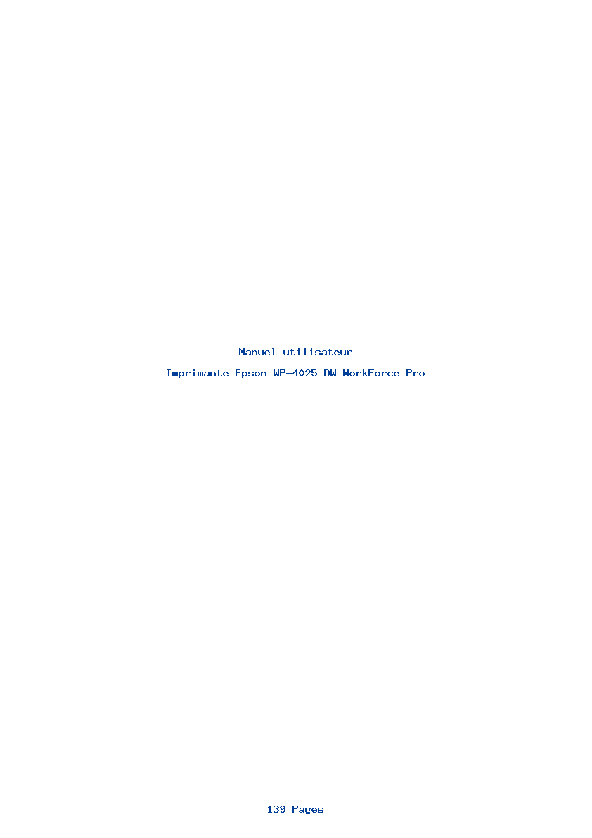 Page 1 de la notice Manuel utilisateur Epson WP-4025 DW WorkForce Pro