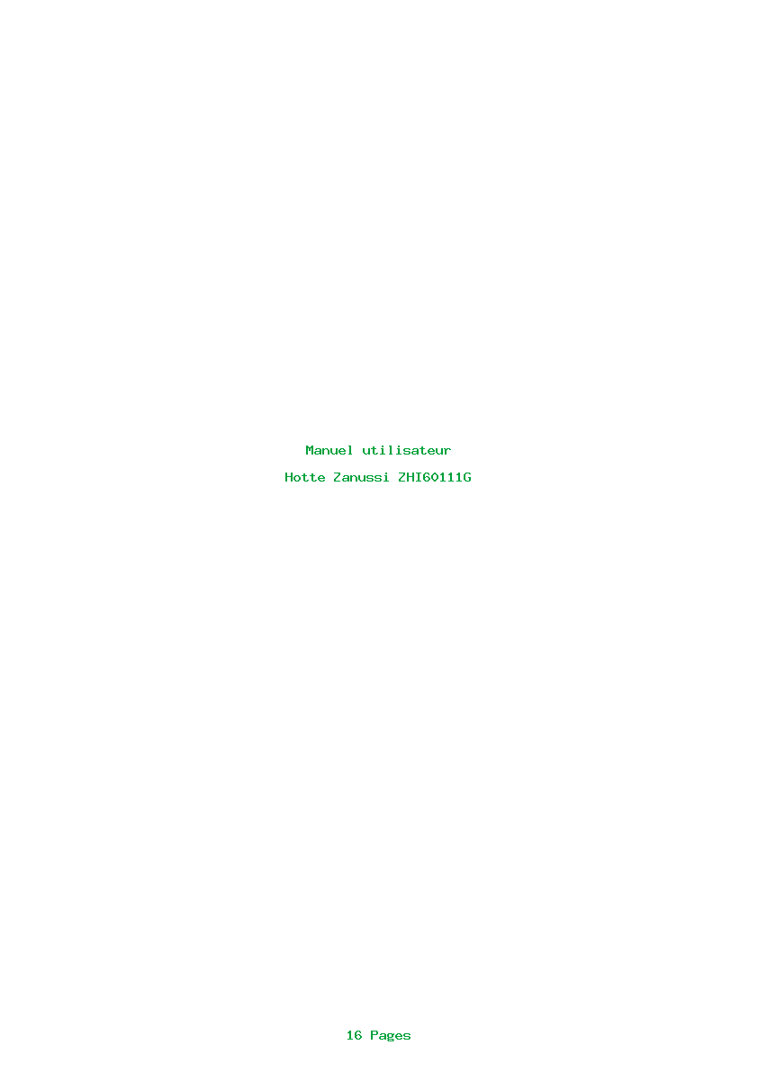 Page 1 de la notice Manuel utilisateur Zanussi ZHI60111G
