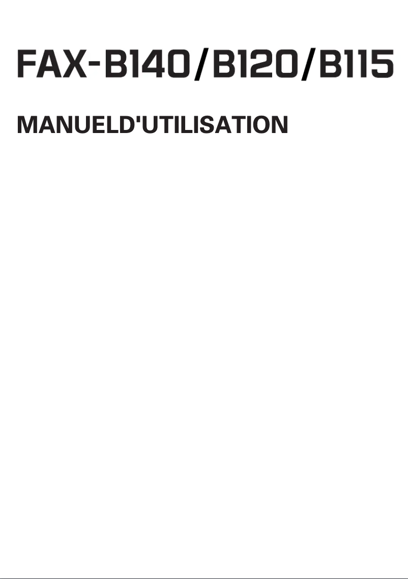 Page 1 de la notice Manuel utilisateur Canon FAX-B120