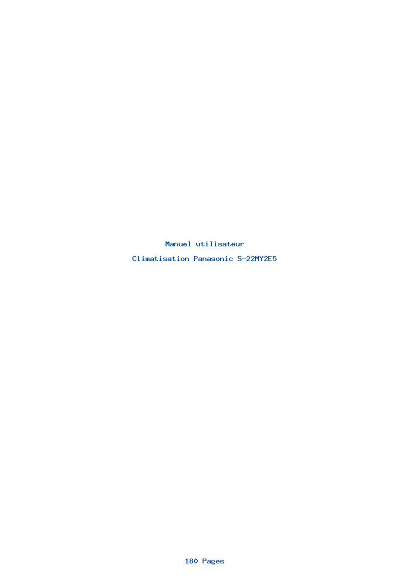 Page 1 de la notice Manuel utilisateur Panasonic S-22MY2E5