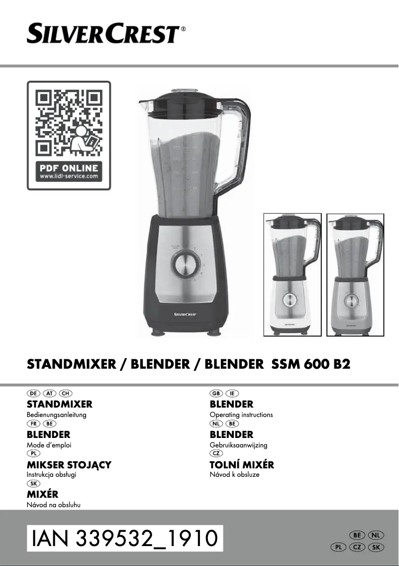 Page 1 de la notice Manuel utilisateur SilverCrest SSM 600 B2