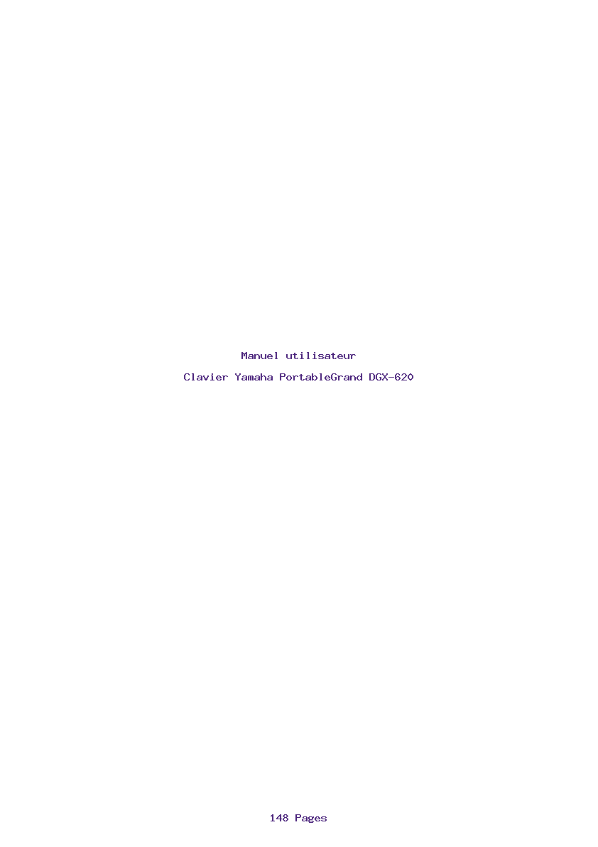 Page 1 de la notice Manuel utilisateur Yamaha PortableGrand DGX-620