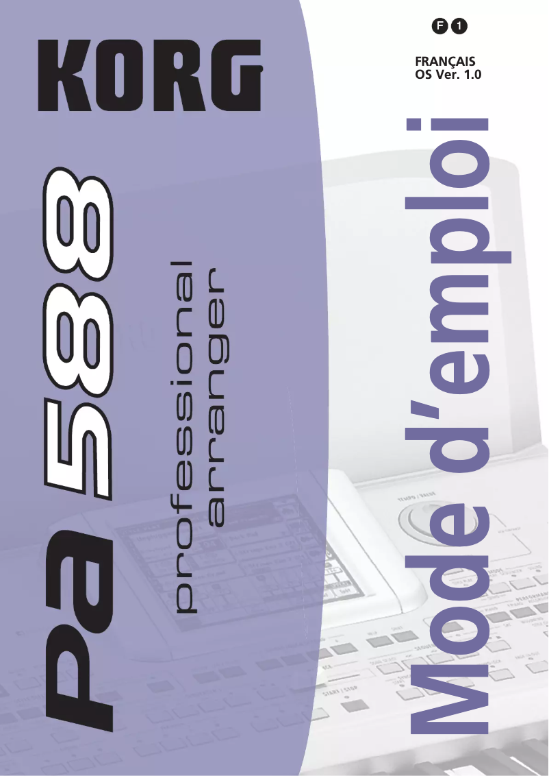 Page 1 de la notice Manuel utilisateur Korg Pa588