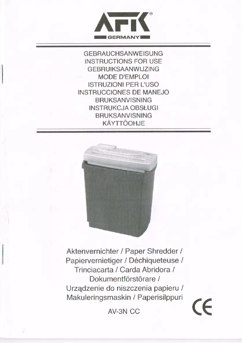 Page 1 de la notice Manuel utilisateur AFK AV-3N CC