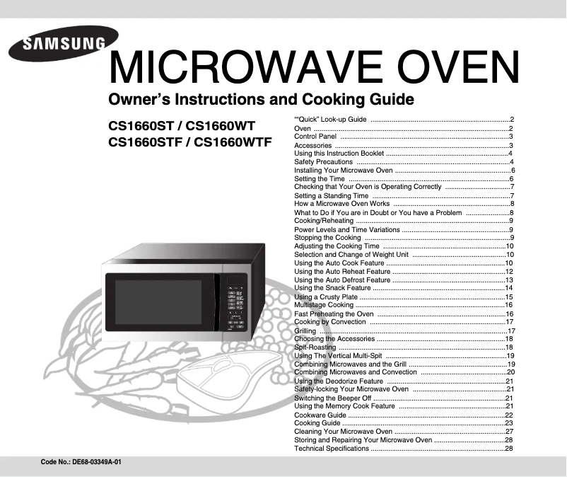 Page 1 de la notice Manuel utilisateur Samsung CST1660ST