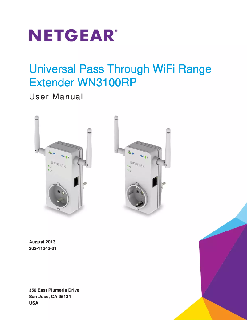 Page 1 de la notice Manuel utilisateur Netgear WN3100RP