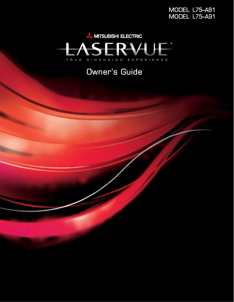 Page 1 de la notice Manuel utilisateur Mitsubishi LaserVue L75-A91