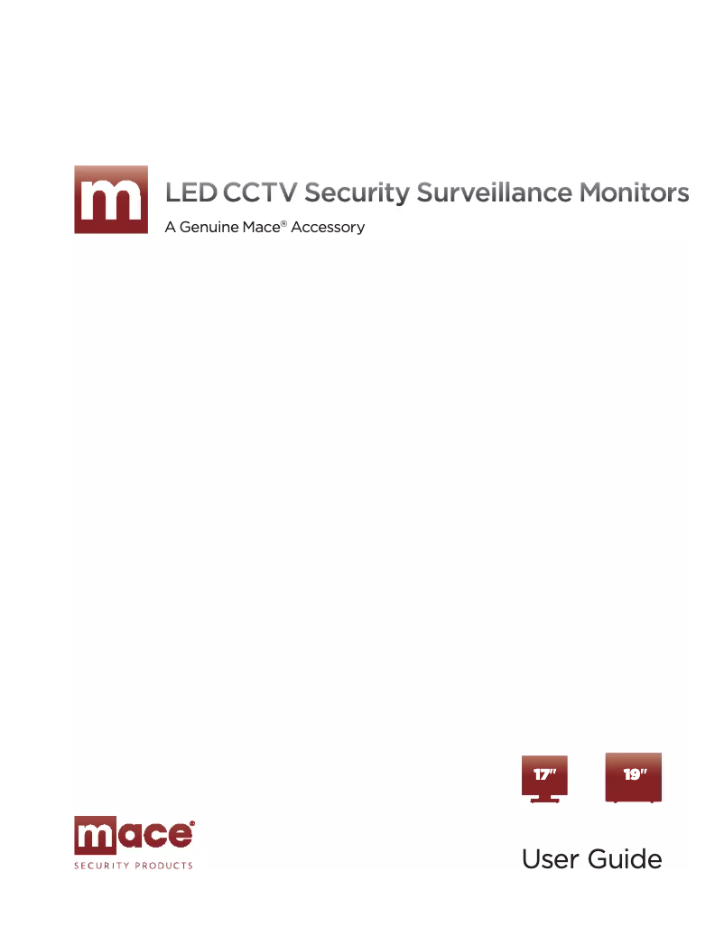 Page 1 de la notice Manuel utilisateur Mace MAC-MON-19LED
