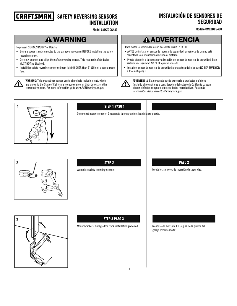 Page 1 of the manual User Manual Craftsman CMXZDCG480