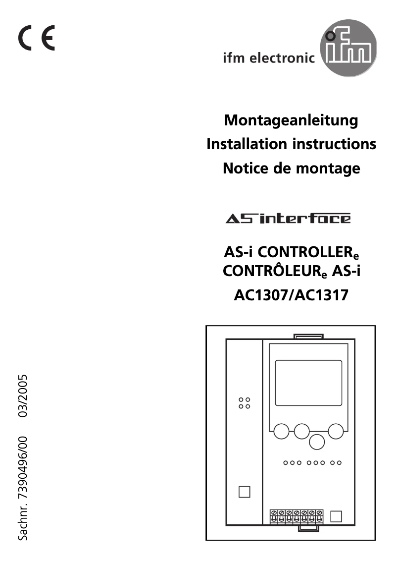 Page 1 de la notice Manuel utilisateur IFM AC1317