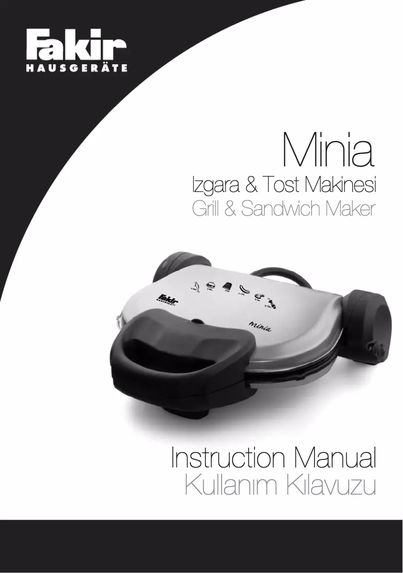 Page 1 de la notice Manuel utilisateur Fakir Minia Grill