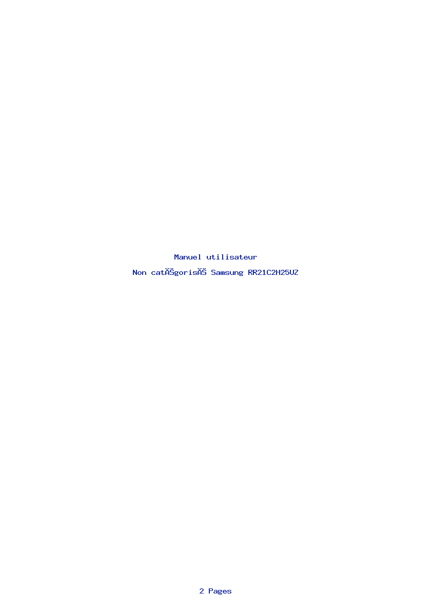 Image de la première page du manuel de l'appareil RR21C2H25UZ