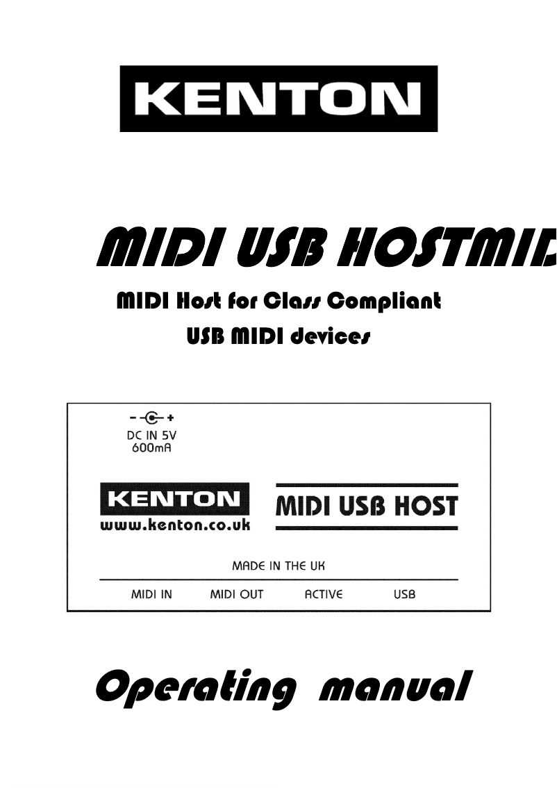 Página 1 del manual Manual de usuario Kenton Midi USB Host