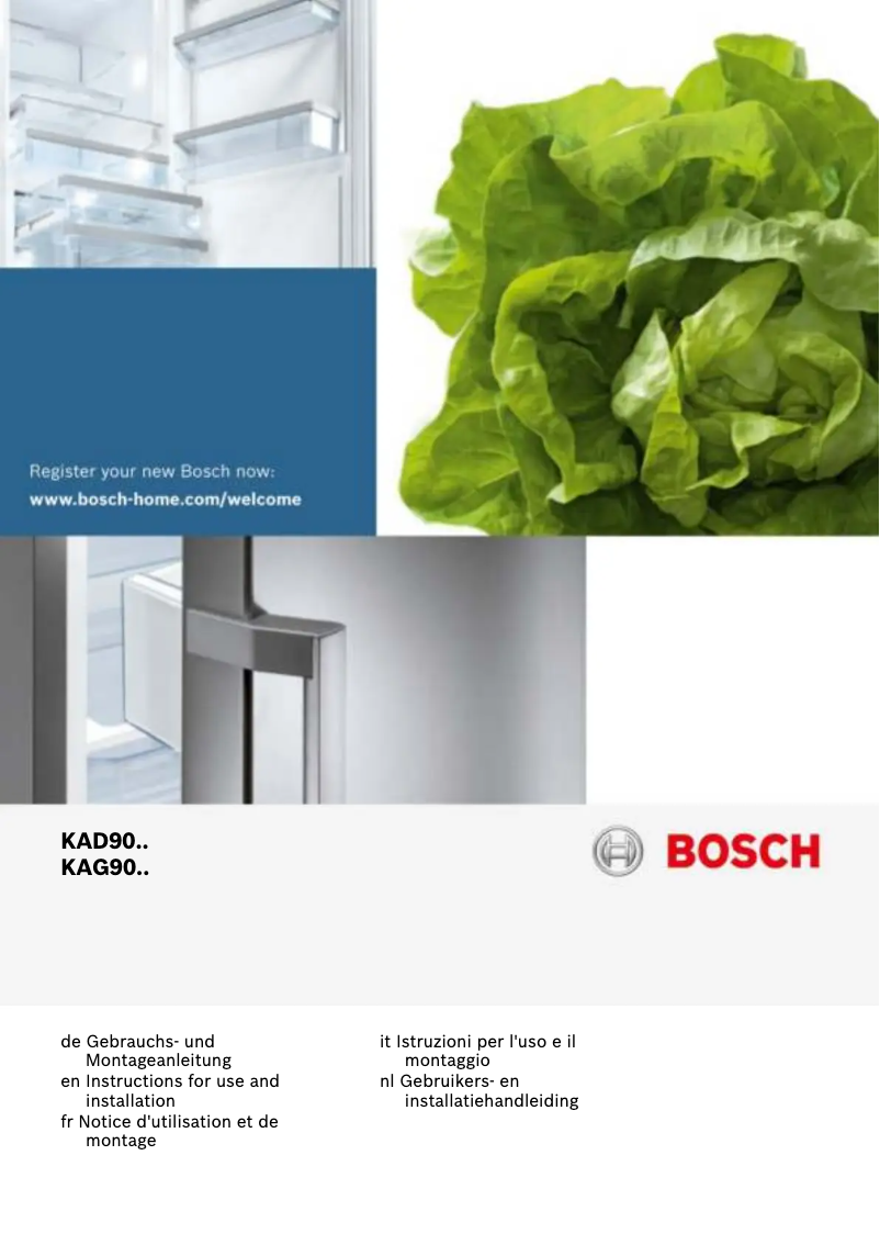 Page 1 of the manual User Manual Bosch KAG90AI20