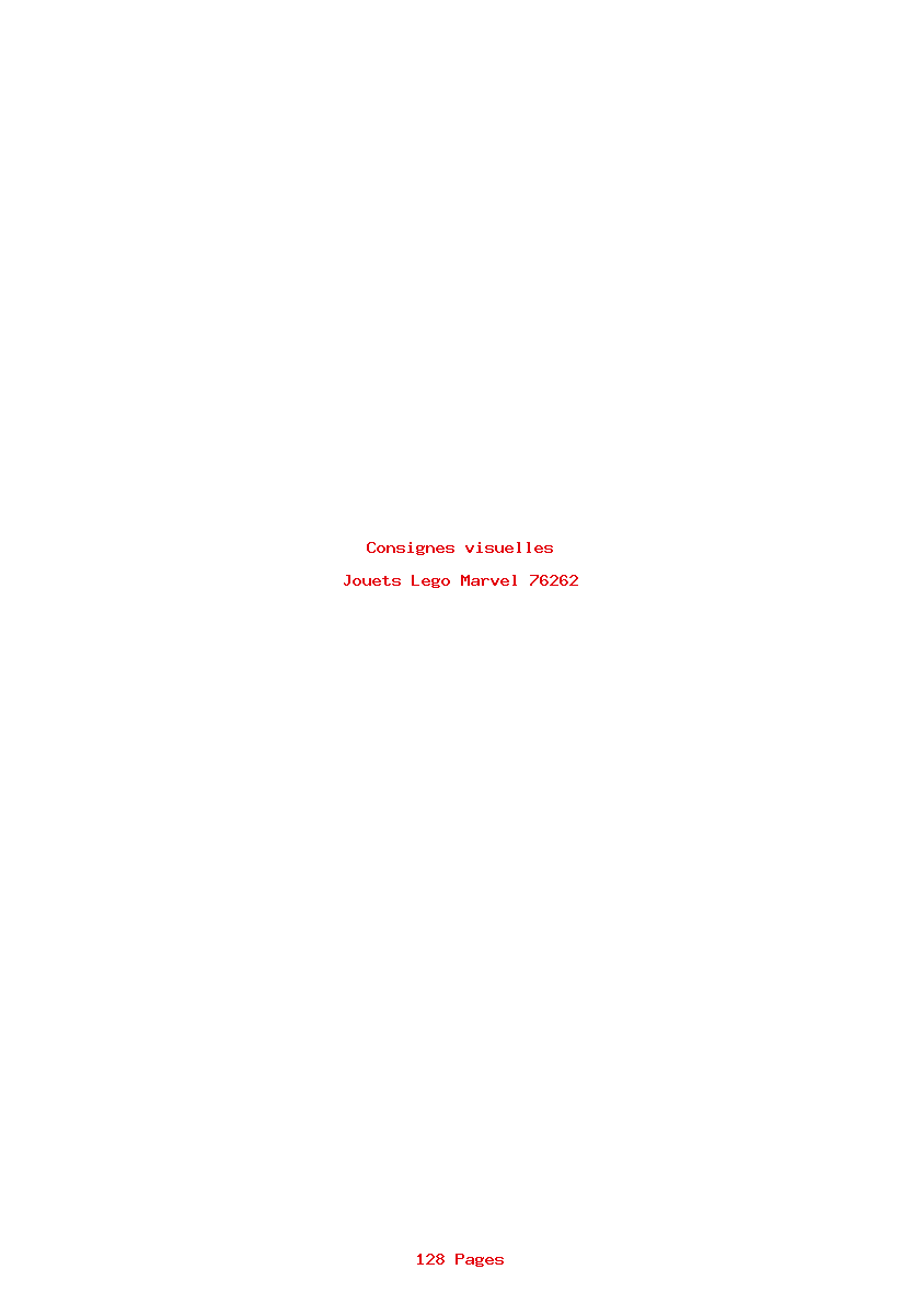 Page 1 de la notice Consignes visuelles Lego Marvel 76262