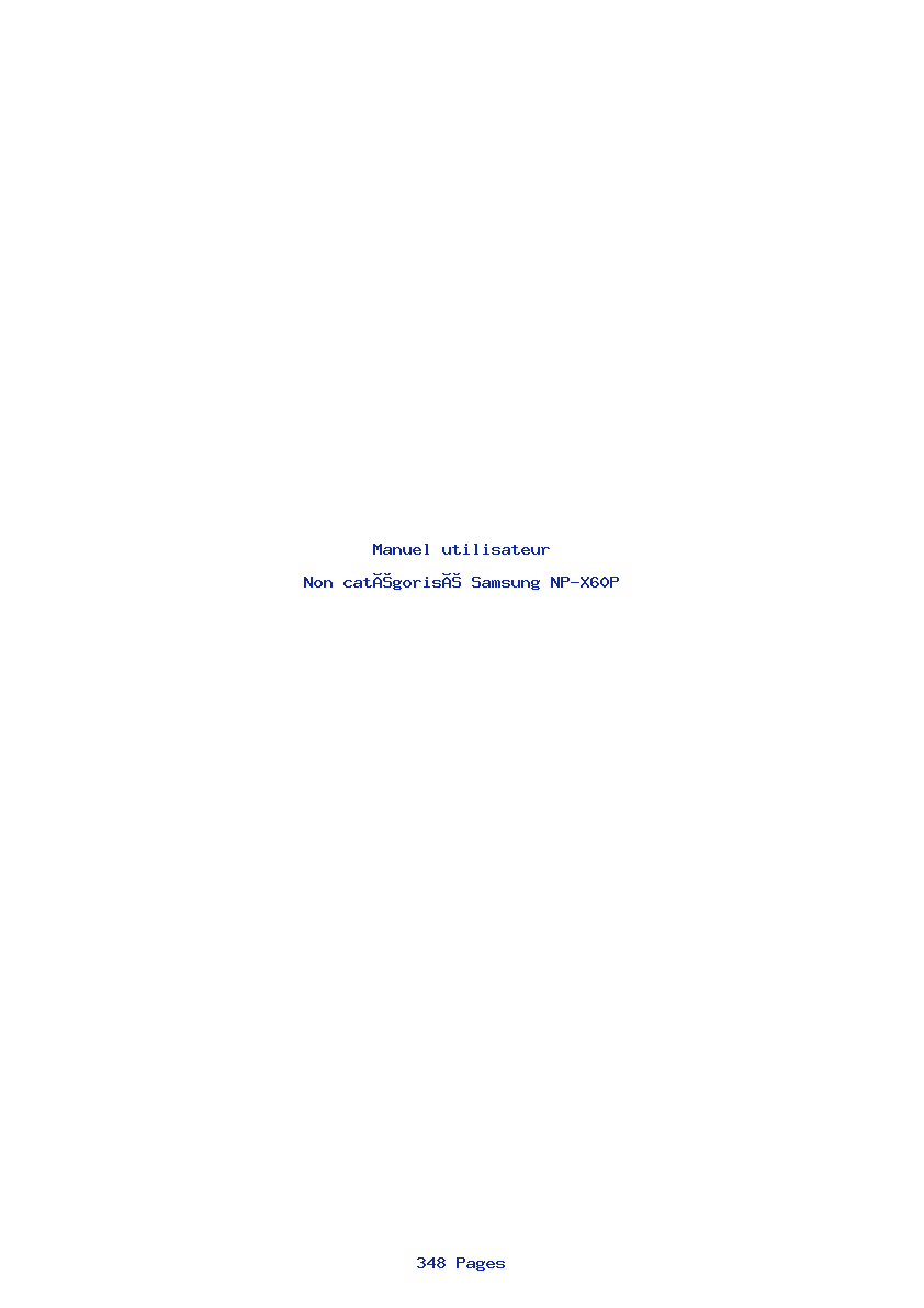 Page 1 de la notice Manuel utilisateur Samsung NP-X60P