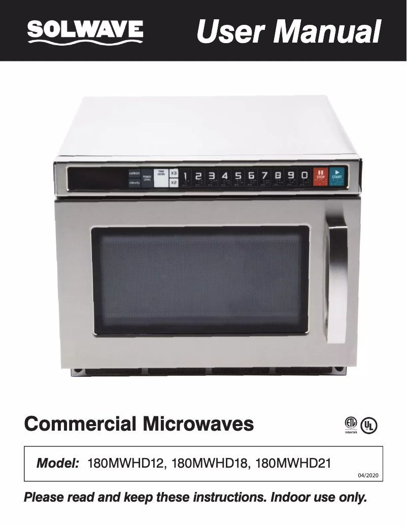 Page 1 de la notice Manuel utilisateur Solwave 180MWHD21