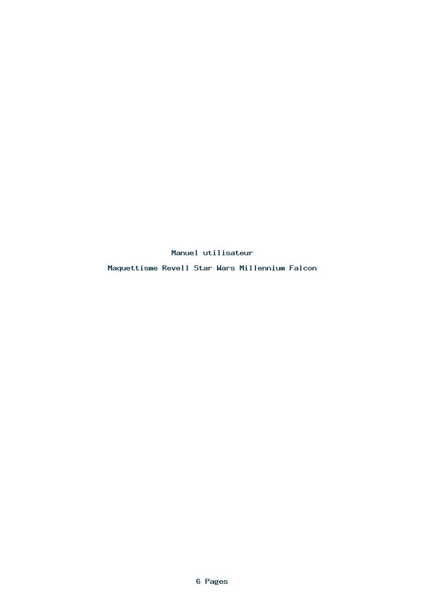 Page 1 de la notice Manuel utilisateur Revell Star Wars Millennium Falcon