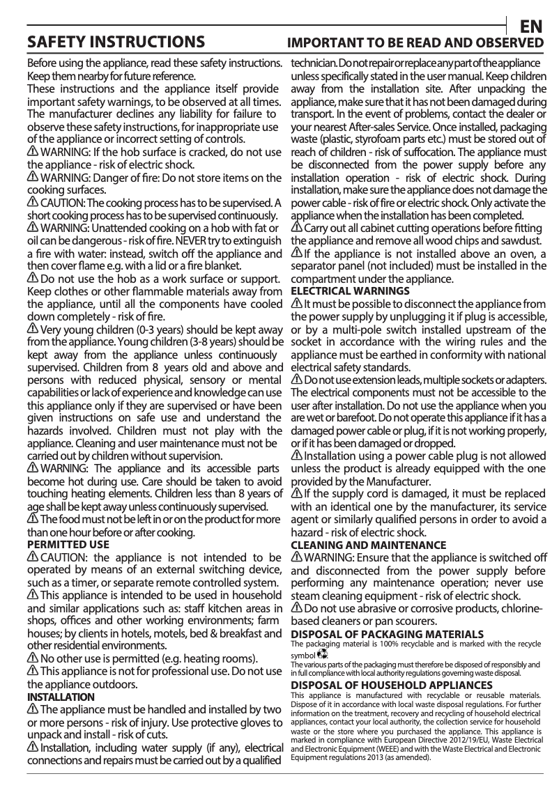 Page 1 de la notice Guide d'installation Whirlpool AKT 8900 BA