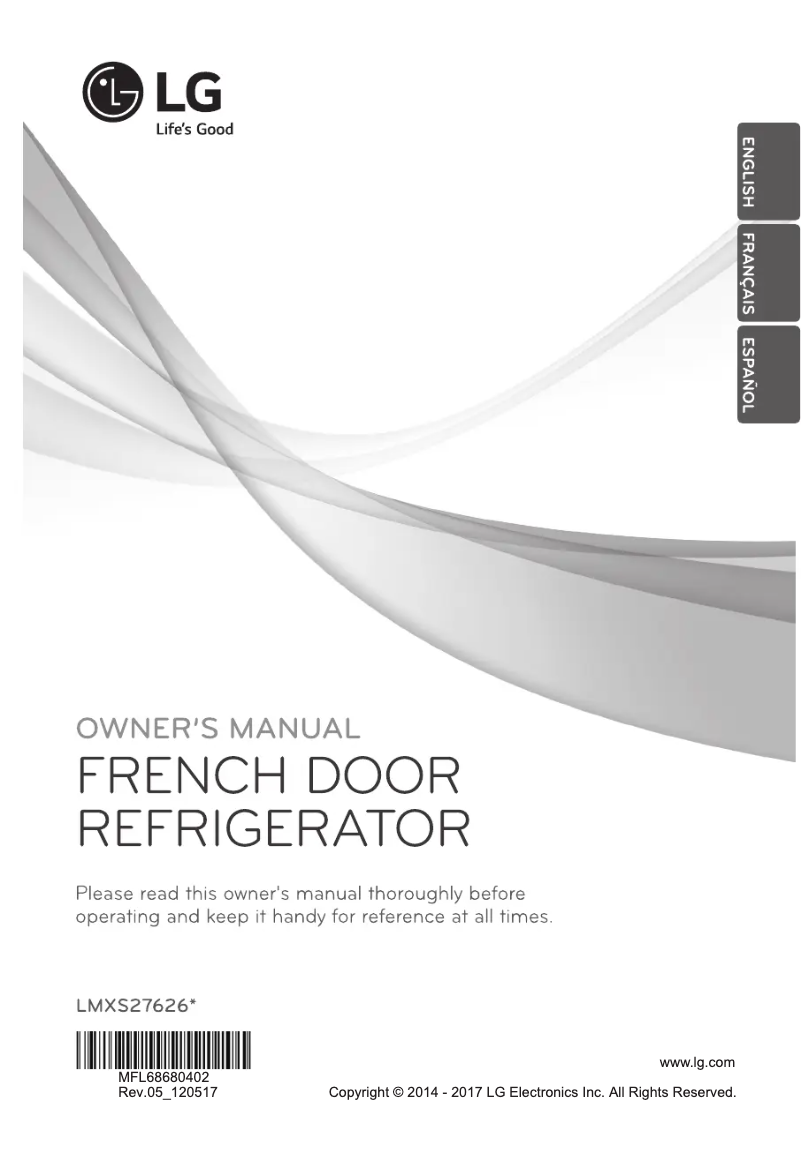 Page 1 de la notice Manuel utilisateur LG LMXS27626D