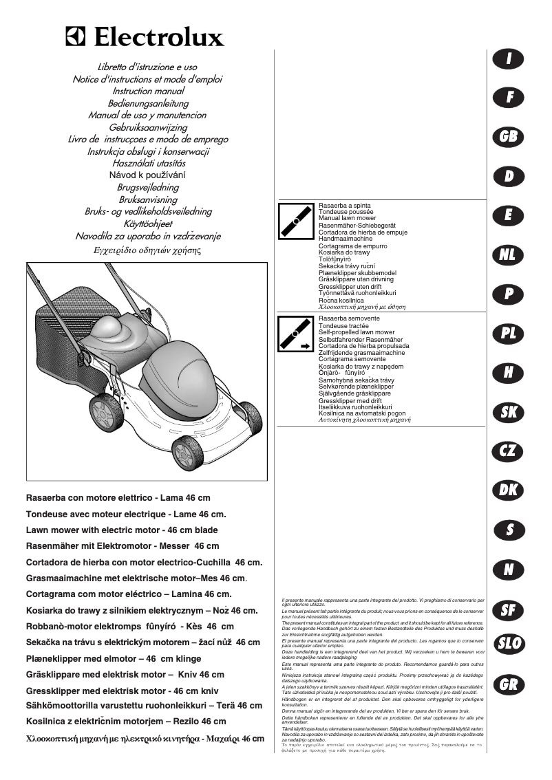 Page 1 de la notice Manuel utilisateur Electrolux RE460