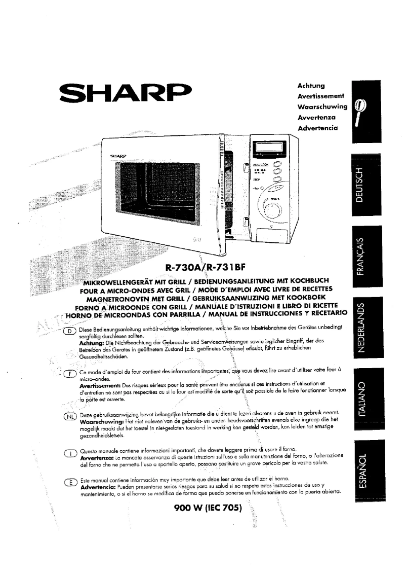 Page 1 of the manual User Manual Sharp R-731A