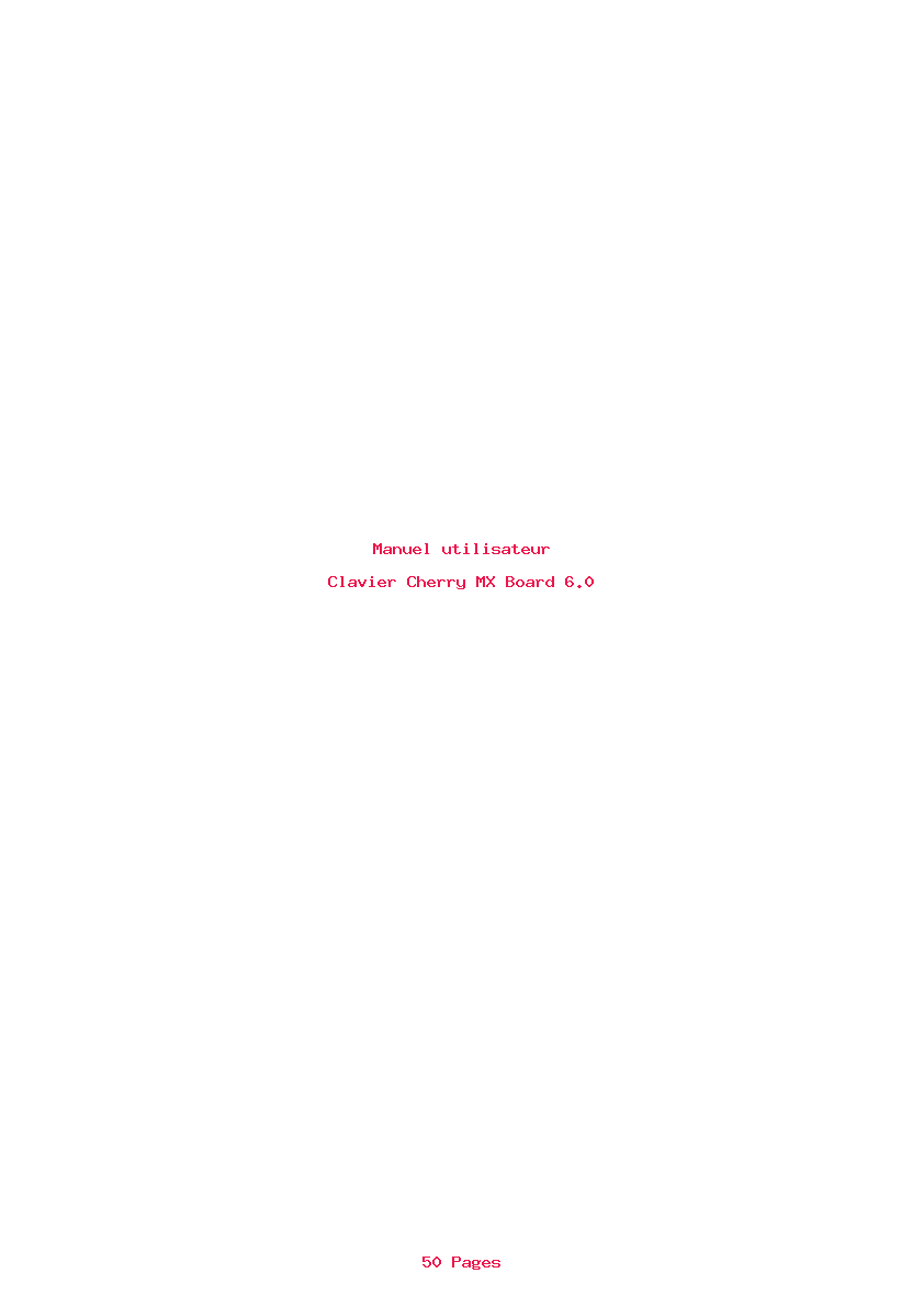 Page 1 de la notice Manuel utilisateur Cherry MX Board 6.0