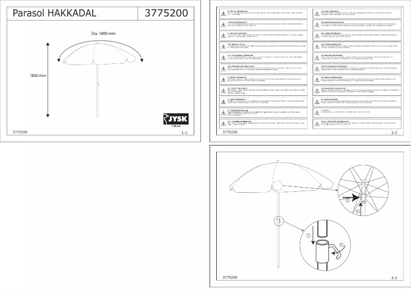 Page 1 of the manual User Manual JYSK Hakkadal