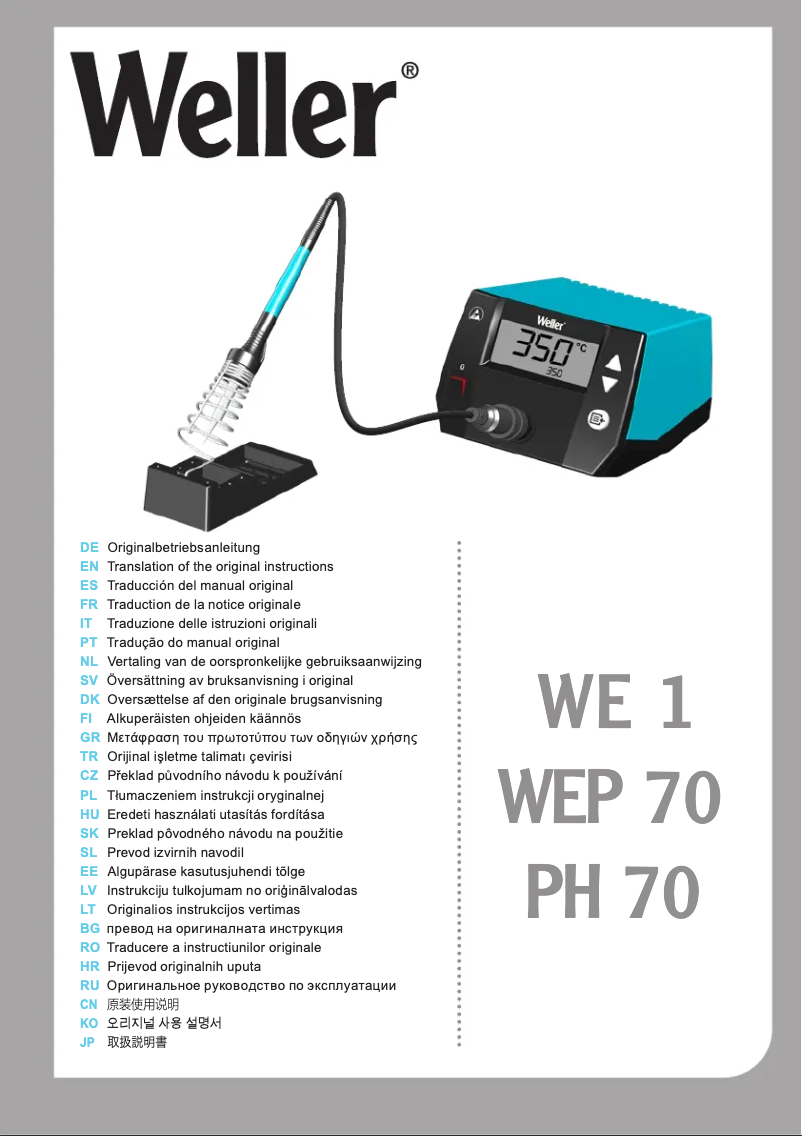 Page 1 de la notice Manuel utilisateur Weller WE 1010