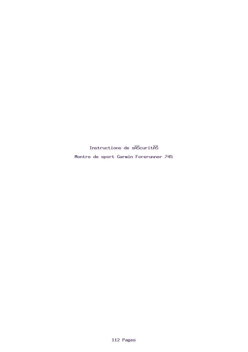 Image de la première page du manuel de l'appareil Forerunner 745