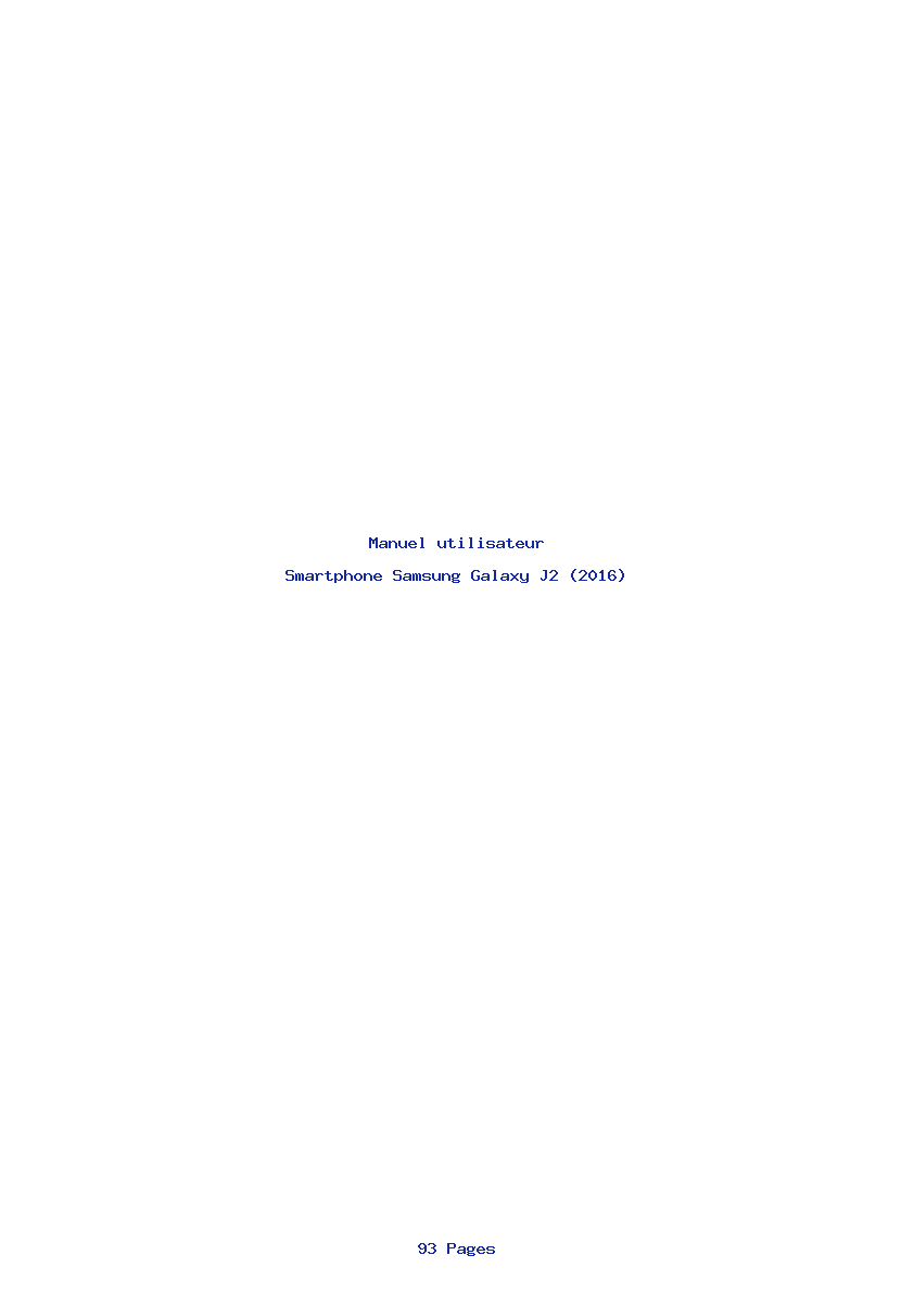 Page 1 de la notice Manuel utilisateur Samsung Galaxy J2 (2016)