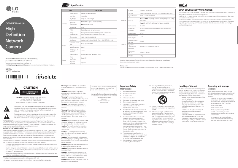 Page 1 of the manual User Manual LG LND3210R