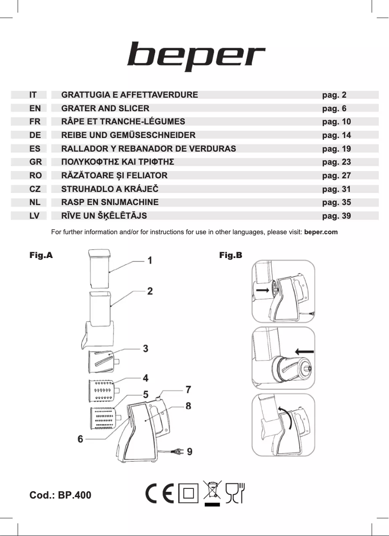 Page 1 de la notice Manuel utilisateur Beper BP.400