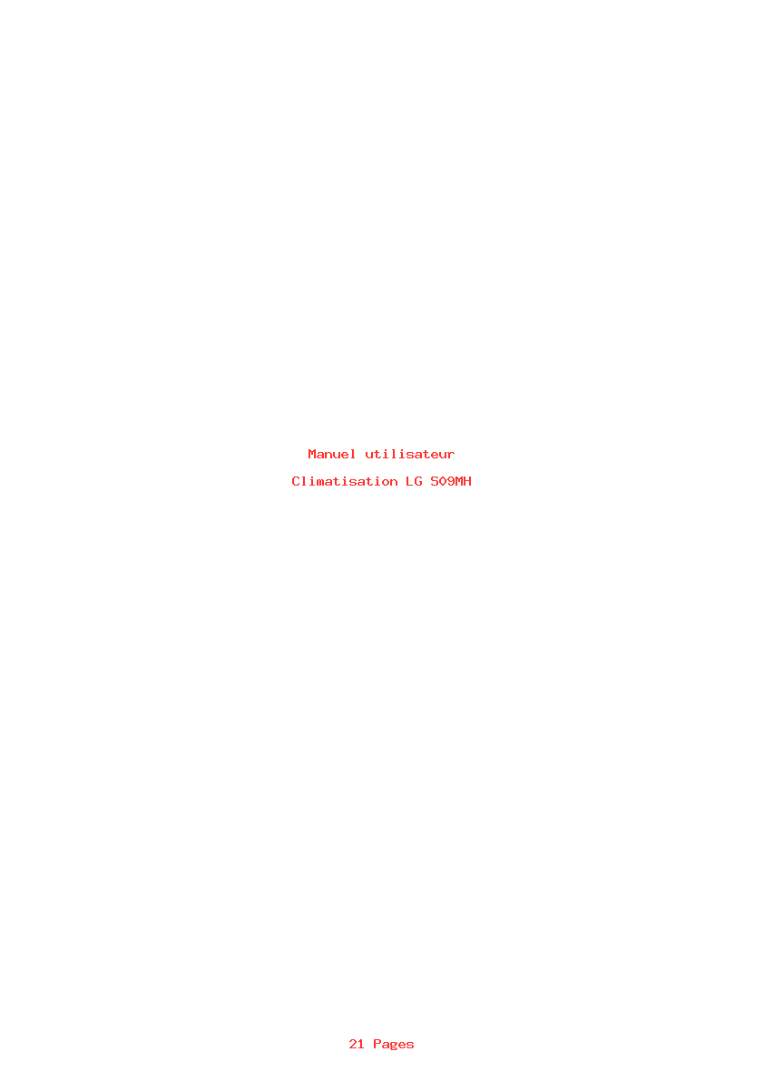 Page 1 de la notice Manuel utilisateur LG S09MH
