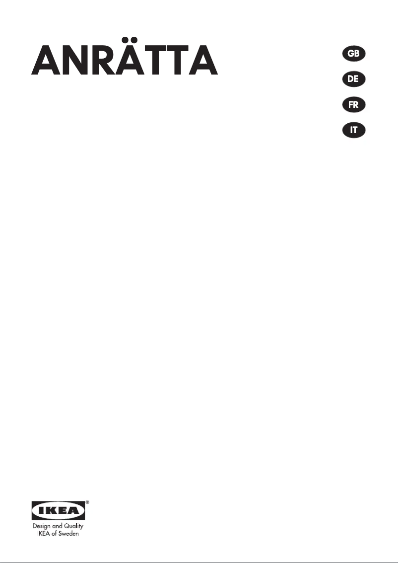 Page 1 de la notice Manuel utilisateur Ikea ANRÄTTA 704.117.67