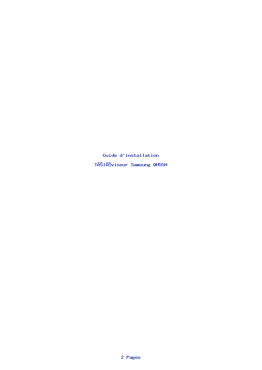 Page 1 de la notice Guide d'installation Samsung QH55H