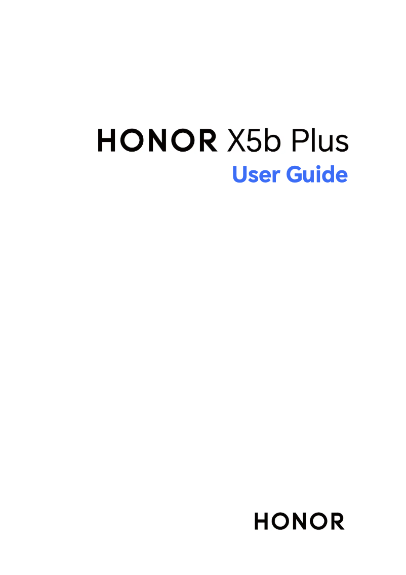 Page 1 of the manual User Manual Honor X5b Plus