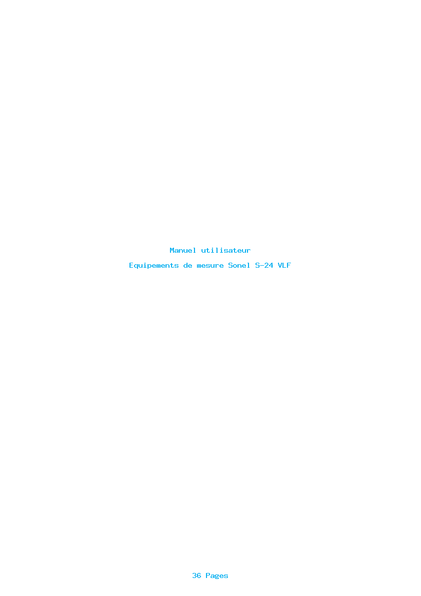 Page 1 de la notice Manuel utilisateur Sonel S-24 VLF
