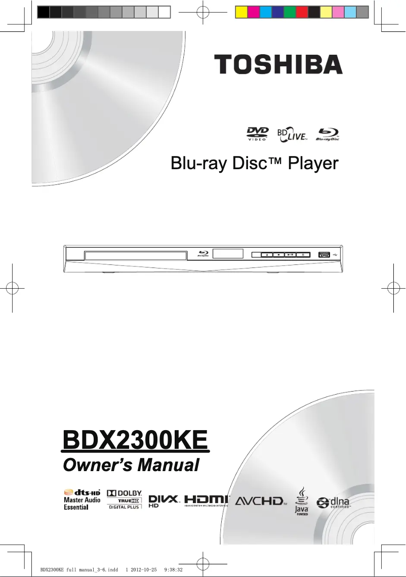 Page 1 de la notice Manuel utilisateur Toshiba BDX2300KE