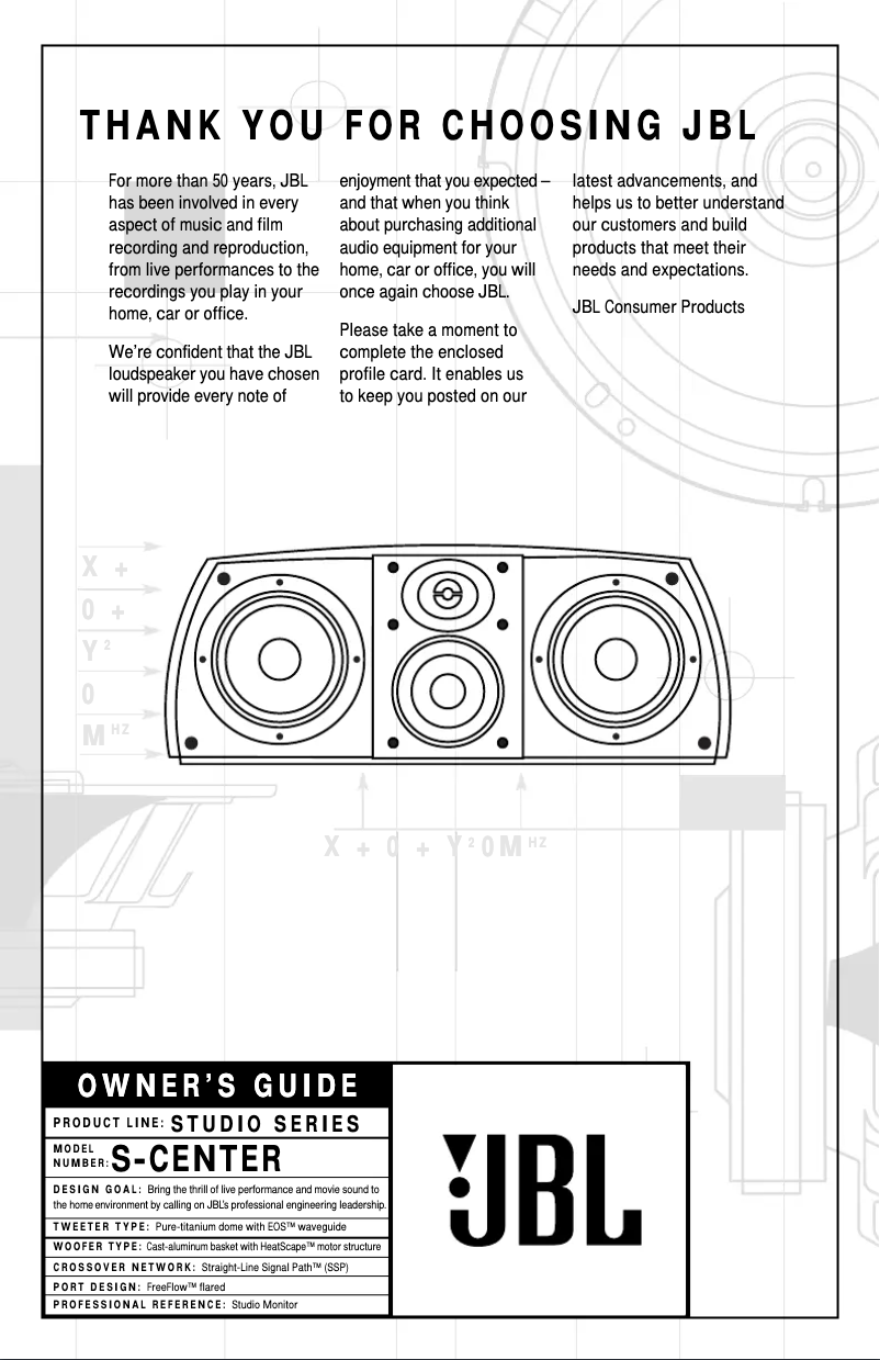 Page 1 de la notice Manuel utilisateur JBL Synchros